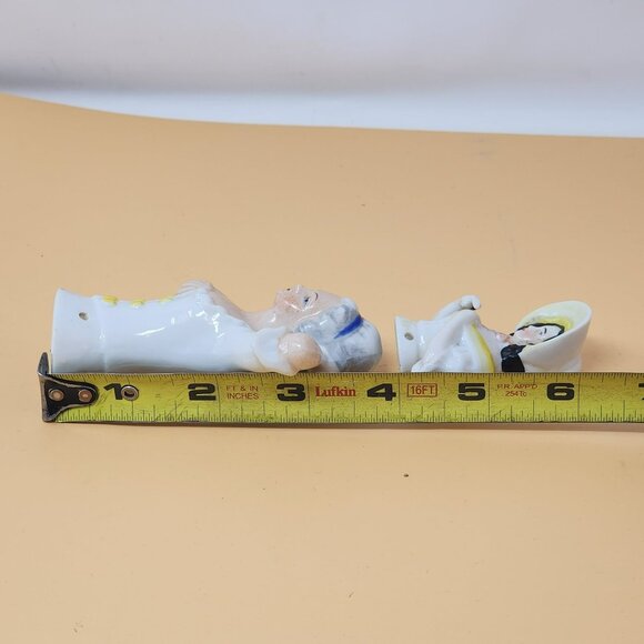 Vintage 2 German Porcelain Half Doll Figurines 1920s Pincushion Germany - Picture 9 of 11